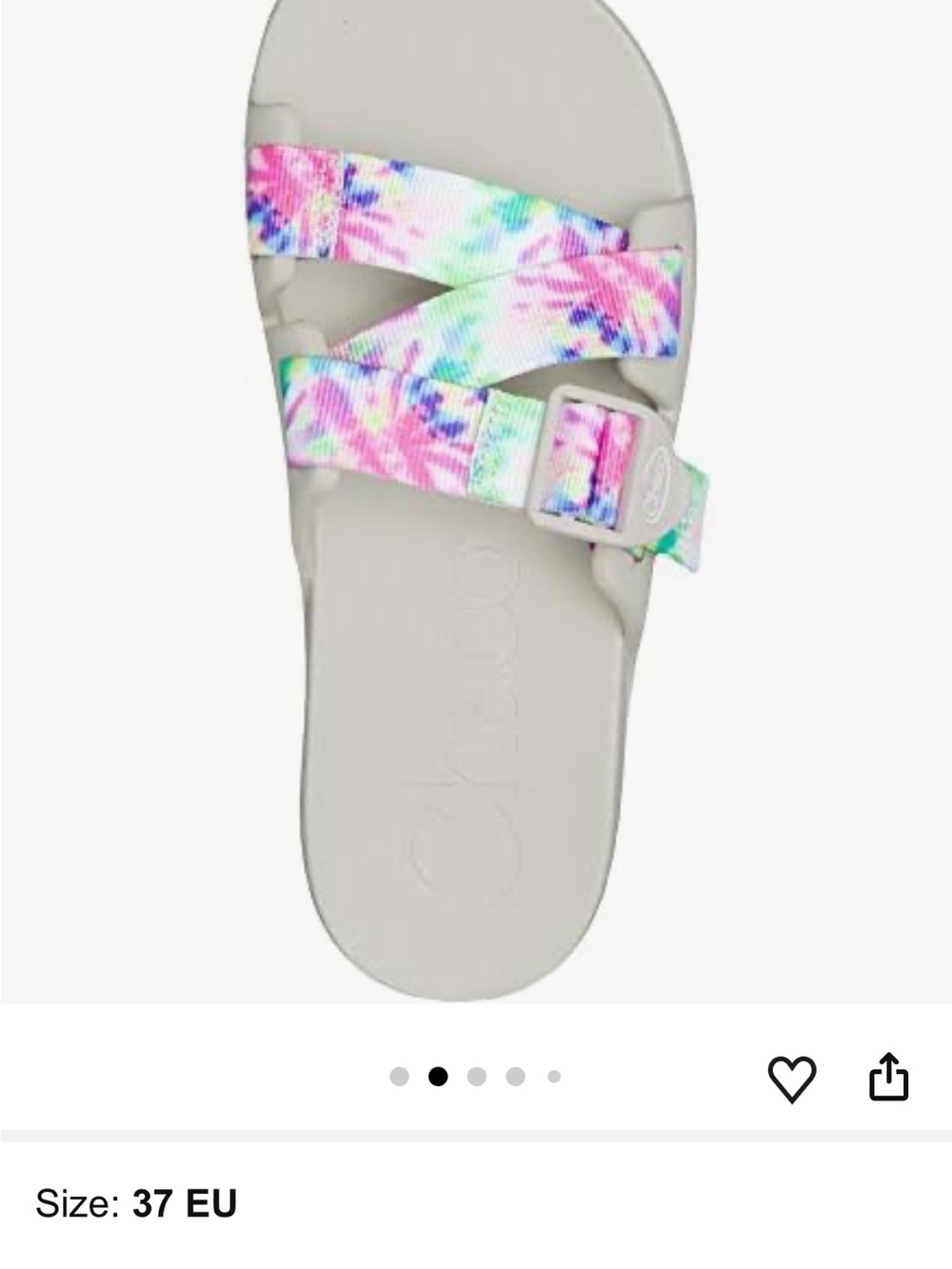 Chaco Chillos Slides Tie-Dye Strap Sandals - White Size 9 - Picture 2 of 7